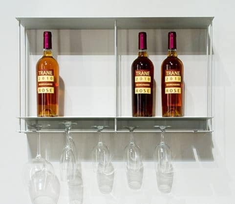 reshare Porta bottiglie da parete per vino bronzo a 2 livelli 